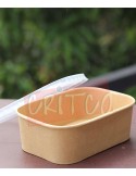 750ml Food Container-Kraft-Rect w/PP Lid