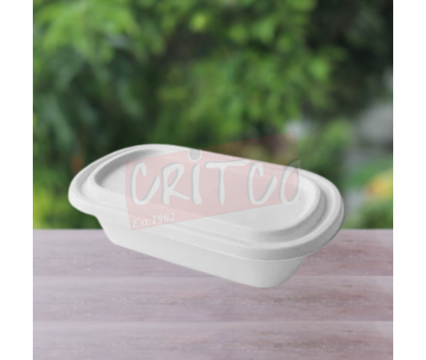 800ml Bagasse Box w/Lid-Rect