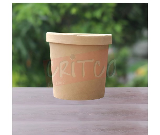 26oz Kraft Paper Soup Tub w/Kraft Lid