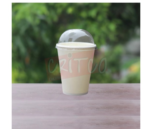 12oz Cold Drink Paper Cup-Wht w/PET DLid