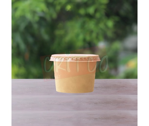 50ml Sauce Cup-Kraft w/PET Lid