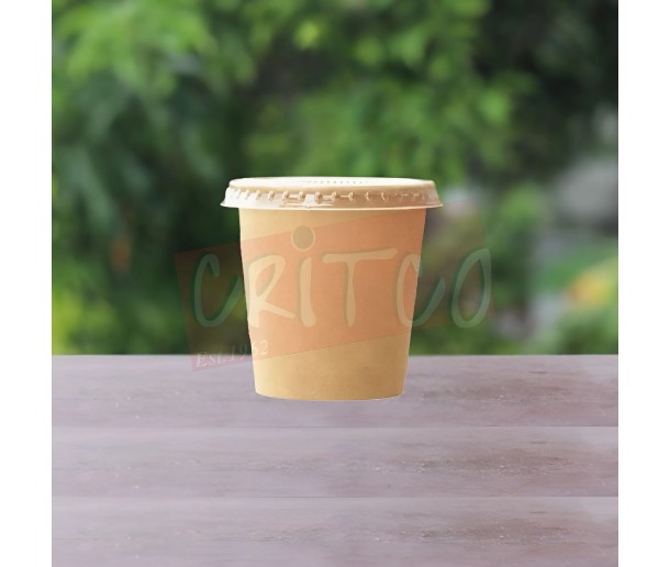 100ml Sauce Cup-Kraft w/PET Lid