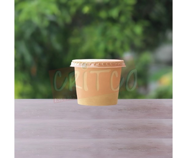 75ml Sauce Cup-Kraft w/PET Lid